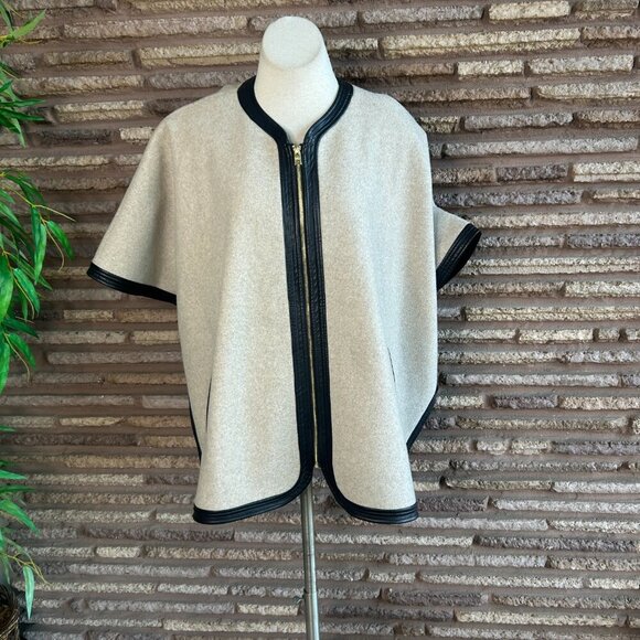 Marc New York Full Zip Poncho Jacket With Black Trim - Picture 7 of 8